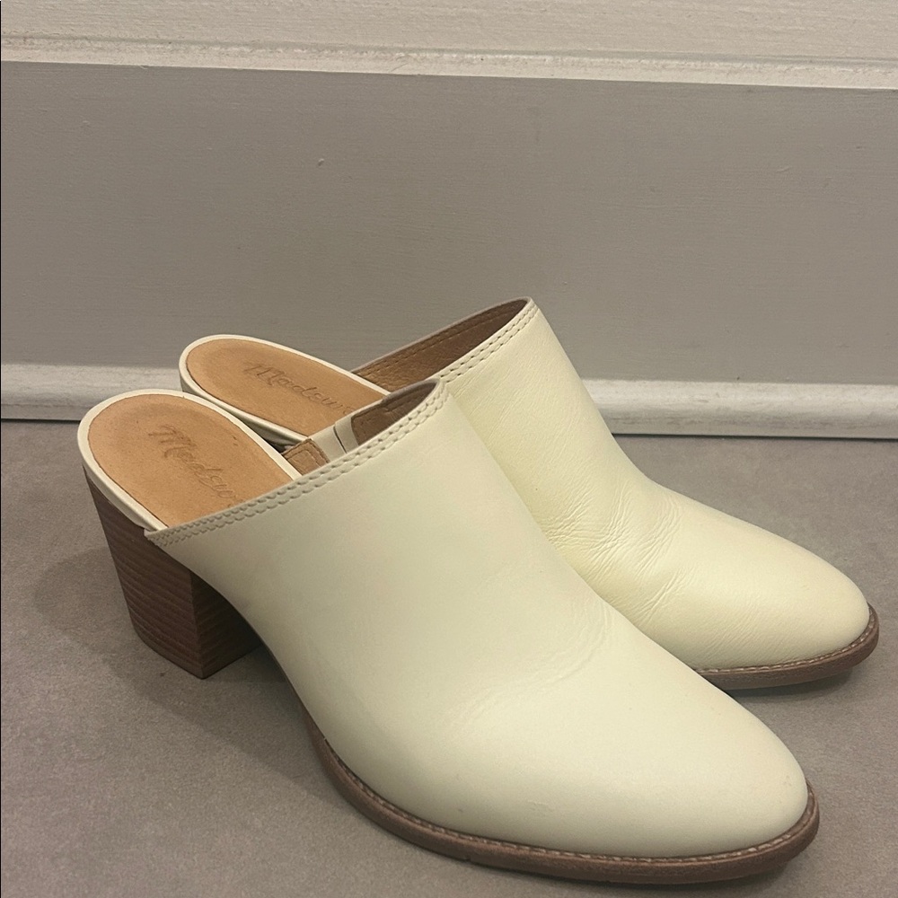 Madewell Cream Leather The Harper Mule 7